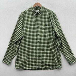 Bob Timberlake Men’s XL Plaid Long Sleeve Cotton Shirt Green